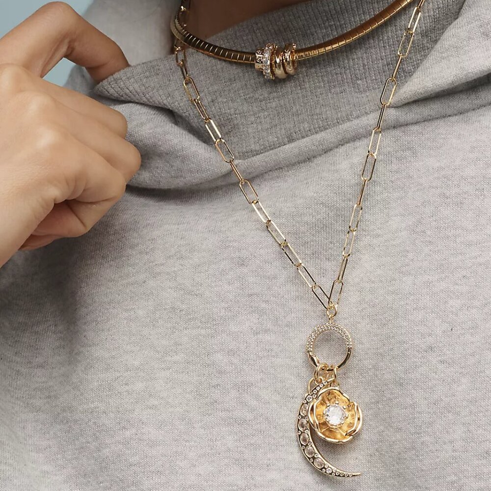 Moon Charm Necklaces, Set of 2 By Anthropologie NWT